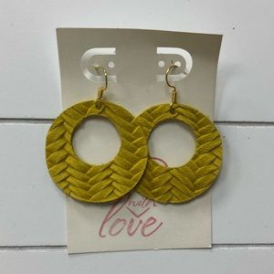 Woven Pattern Leather Earrings